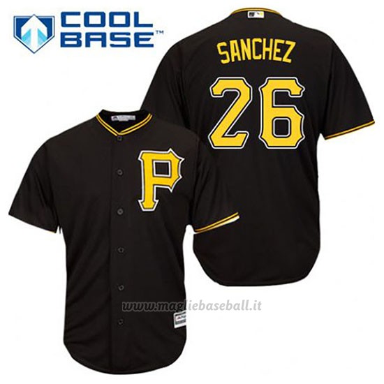 Maglia Baseball Uomo Pittsburgh Pirates Tony Sanchez 26 Nero Alterner Cool Base